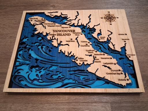 Vancouver Island 11.5"x10" Layered Wood