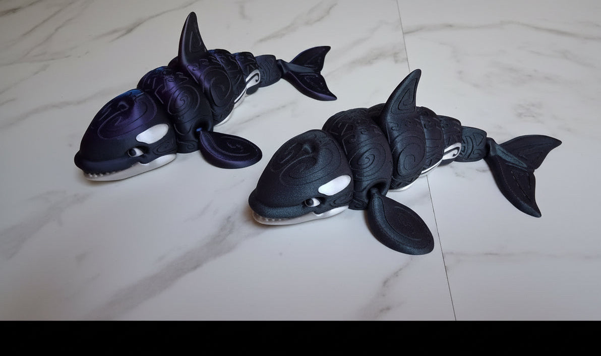 3D Printed Orca large - 4 colours to choose from