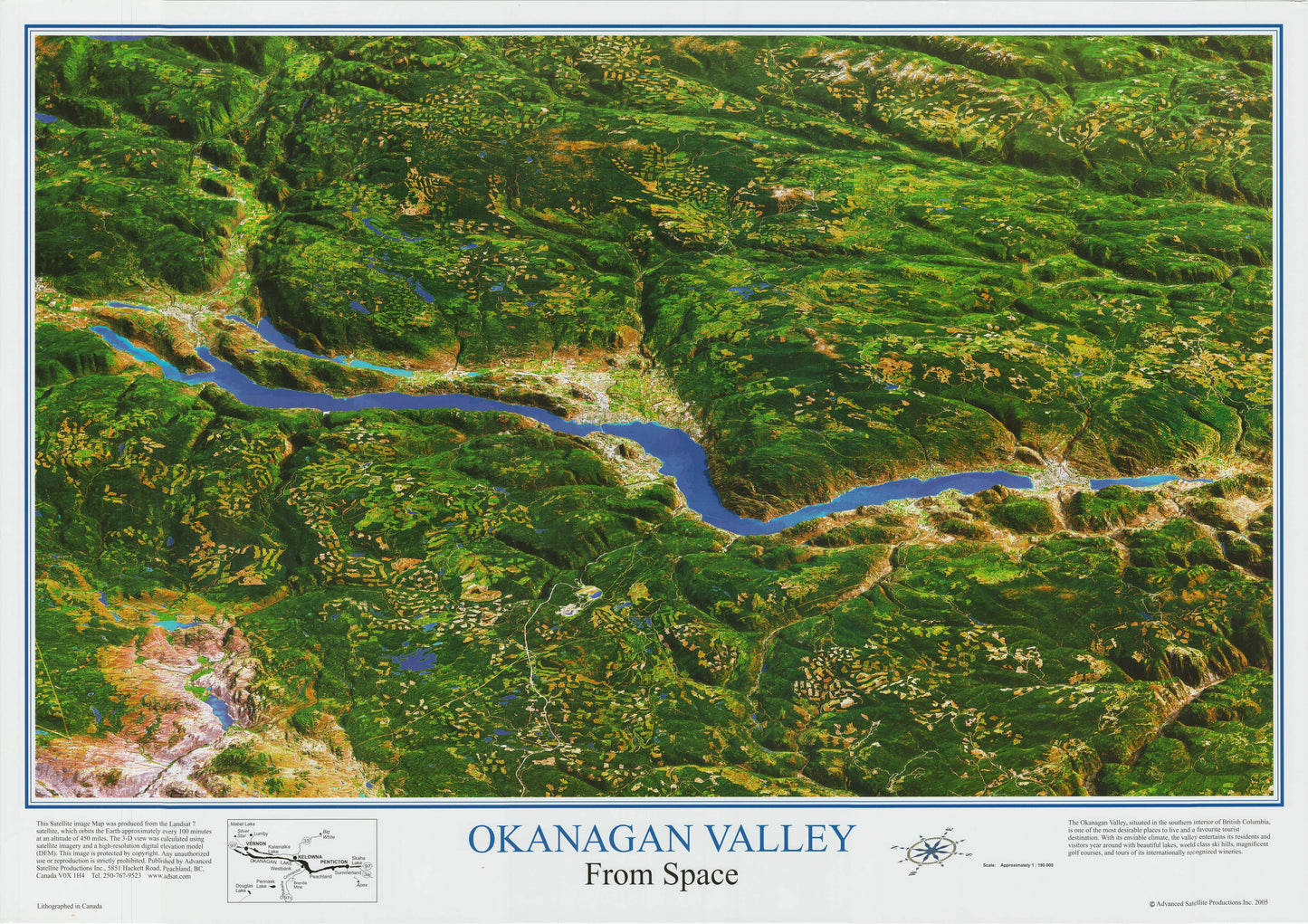 C14 Okanagan Valley (Westbank) BC, wall map