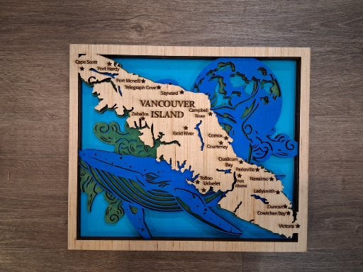 Vancouver Island Humpback 11.5"x10"  Layered Wood