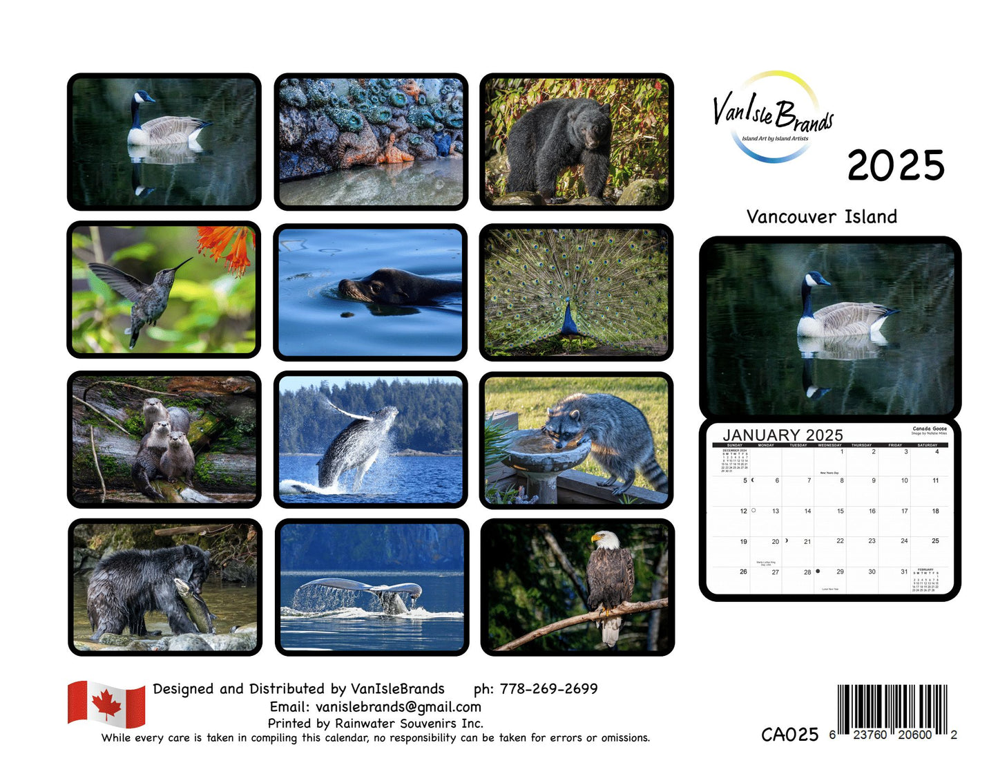 2025 Calendar - Wildlife of Vancouver Island