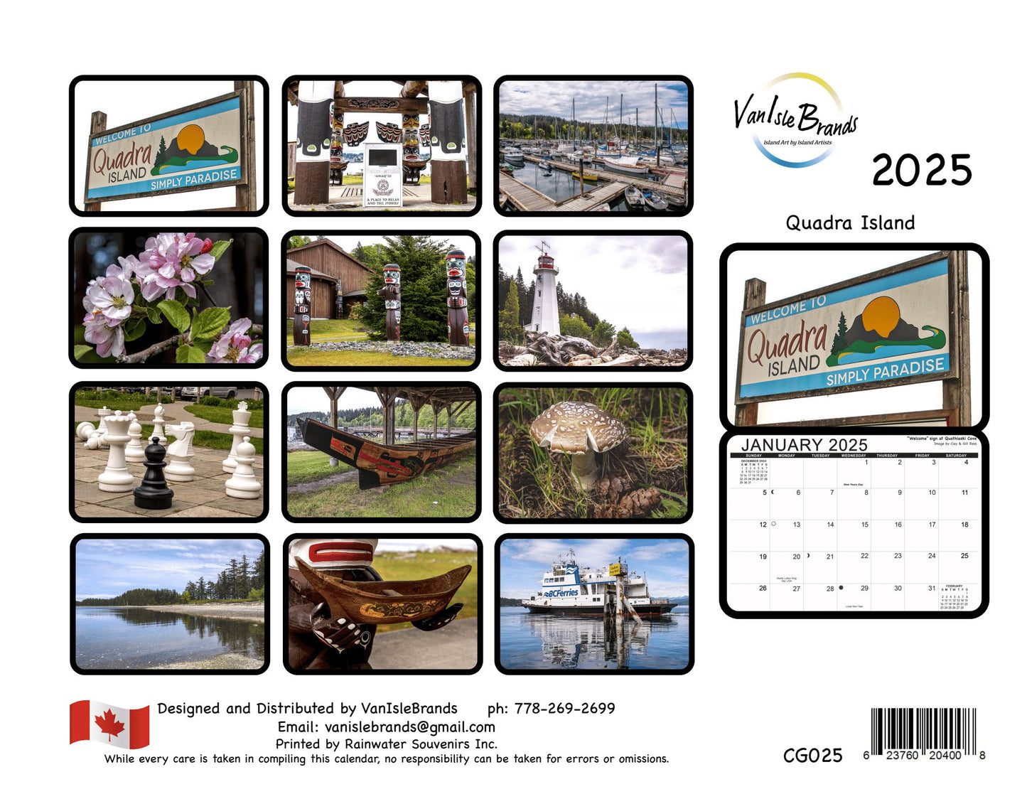 2025 Calendar Quadra Island