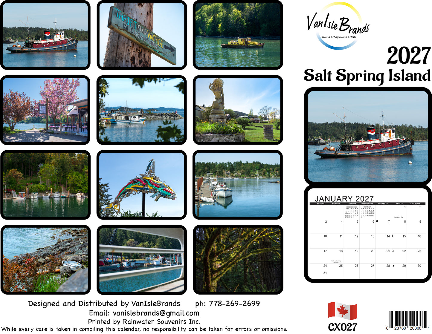 2027 Calendar Salt Spring Island