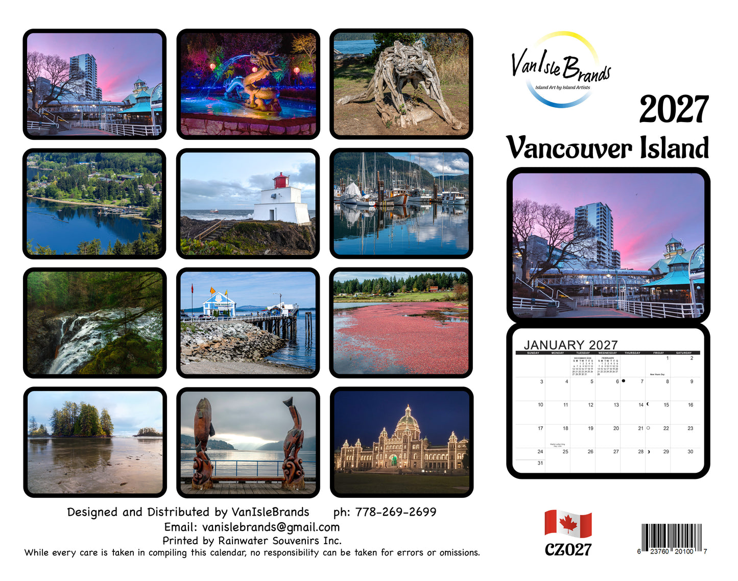 2027 Calendar Vancouver Island