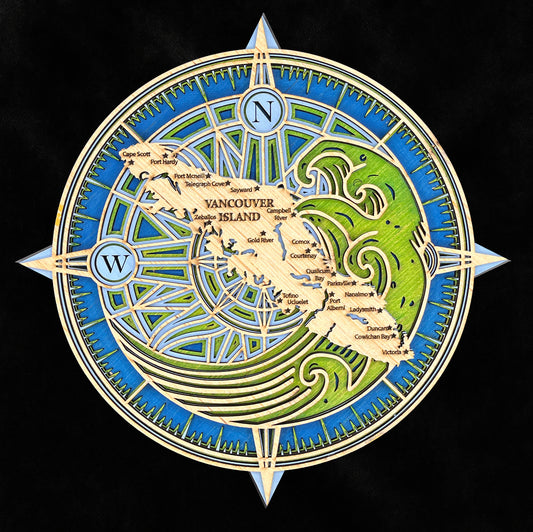 Vancouver Island round 14" Layered Wood