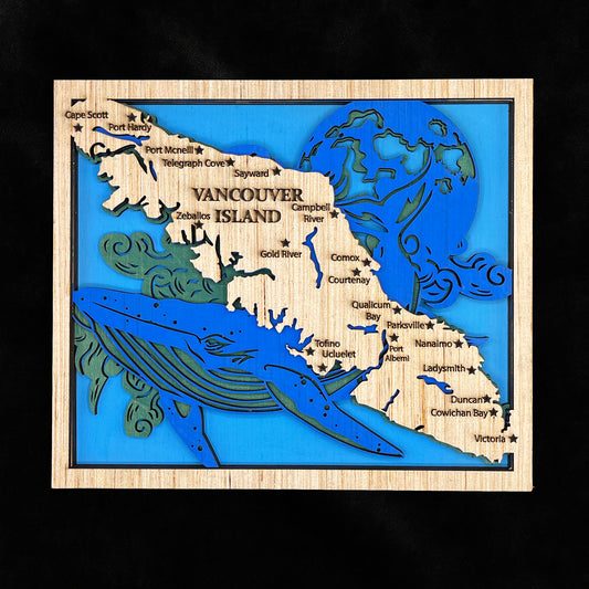 Vancouver Island Humpback 11.5"x10"  Layered Wood