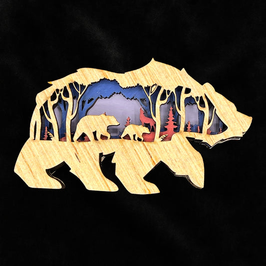 Grizzly Bear Layered Wood