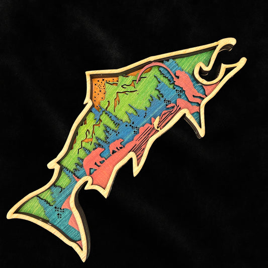 Salmon Layered Wood large