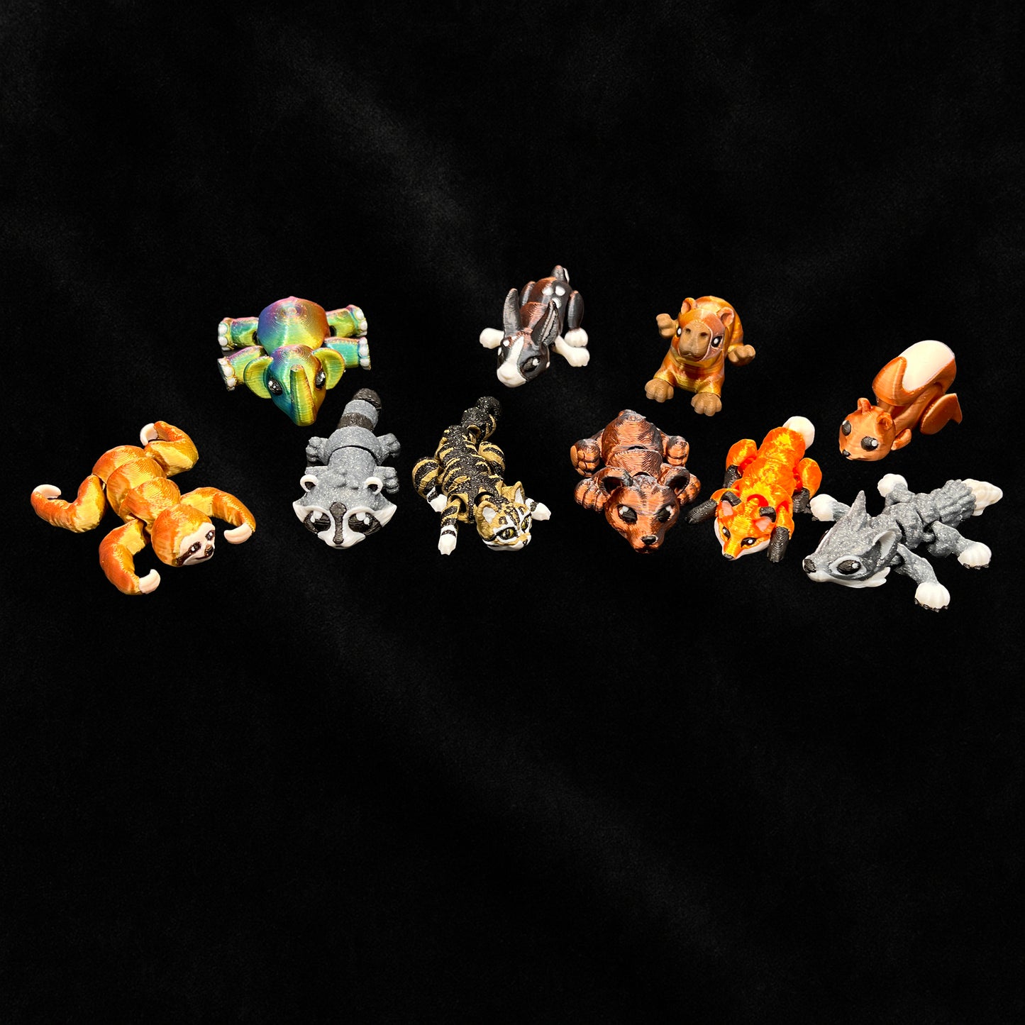 3D Printed mini animals group of 25