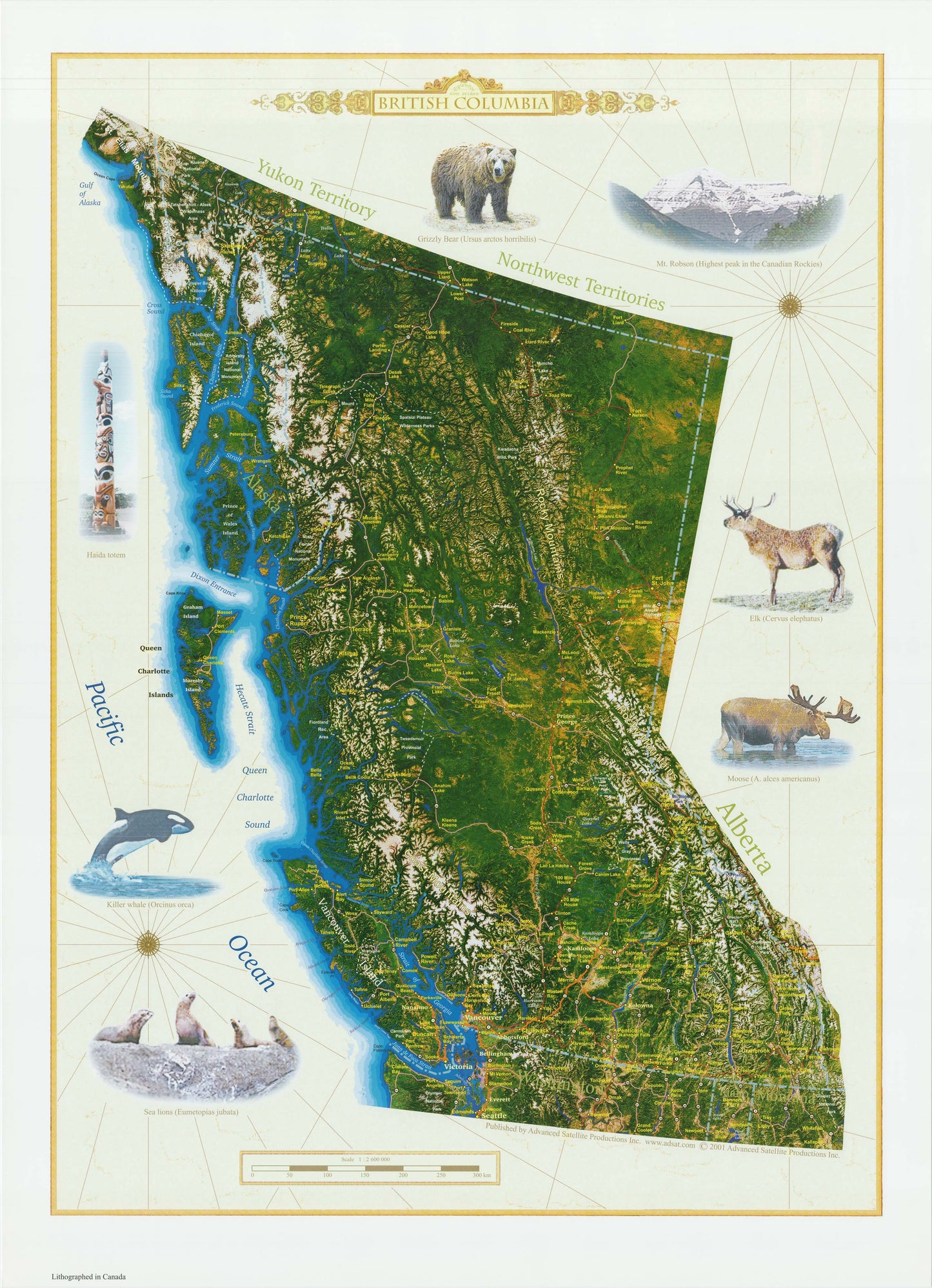 C26 BC Map Decorative (Animals), poster map