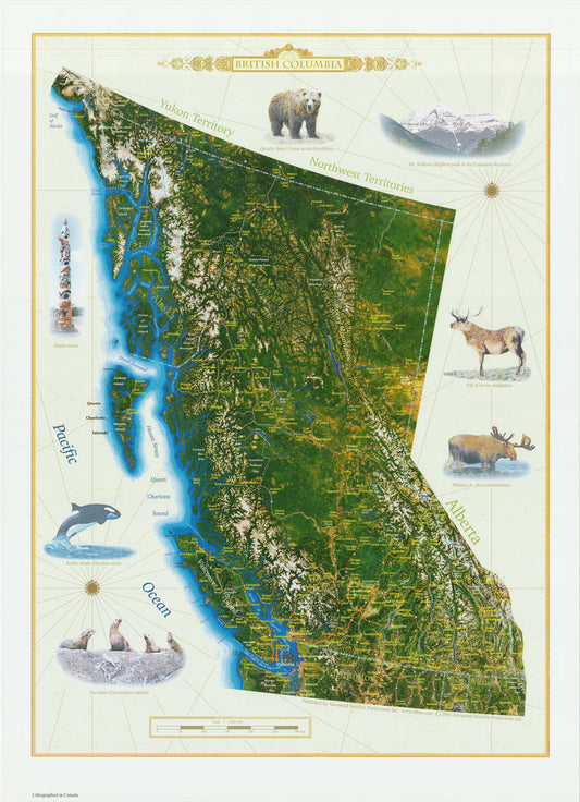 C26 BC Map Decorative (Animals), poster map