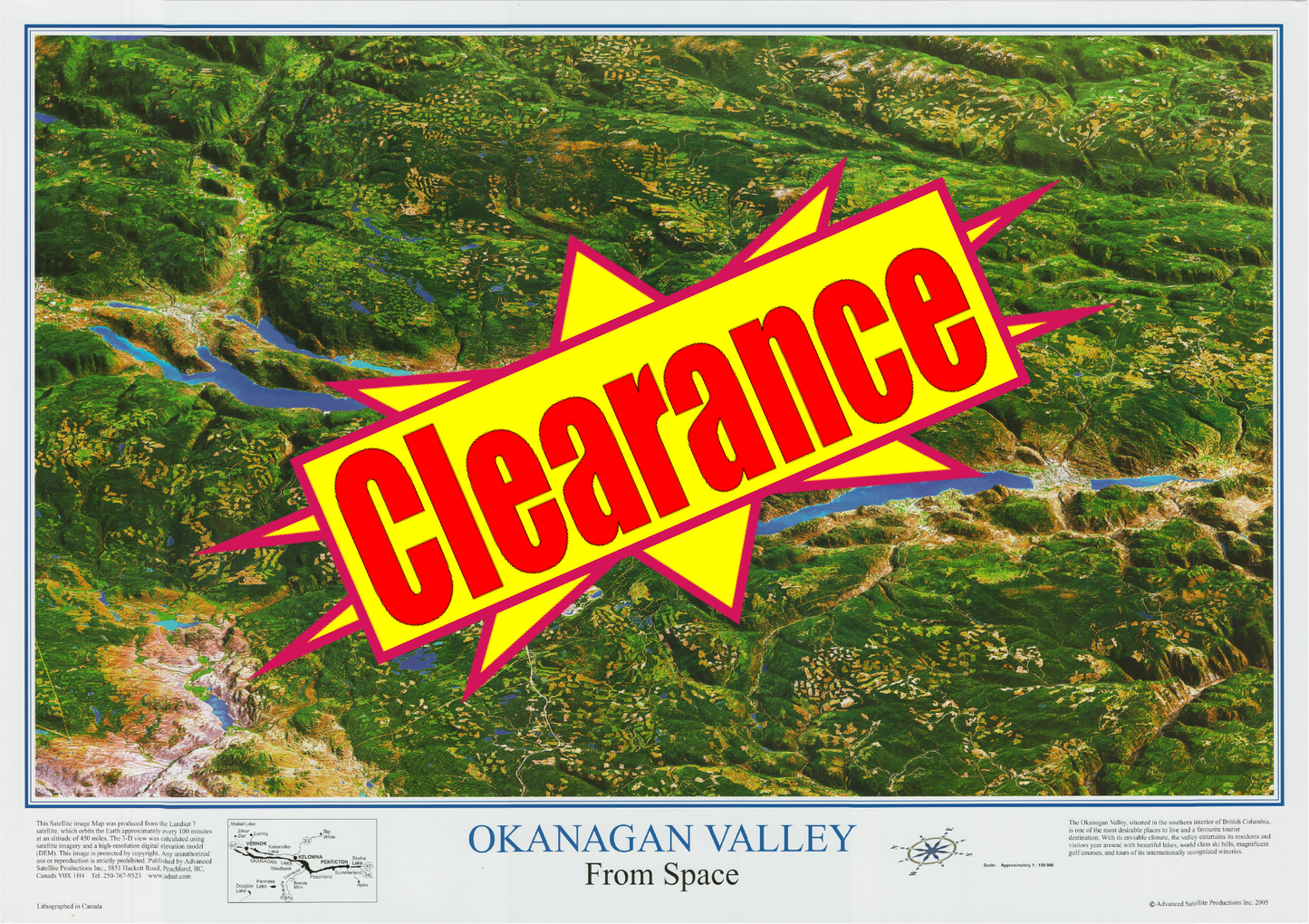 C14 Okanagan Valley (Westbank) BC, wall map