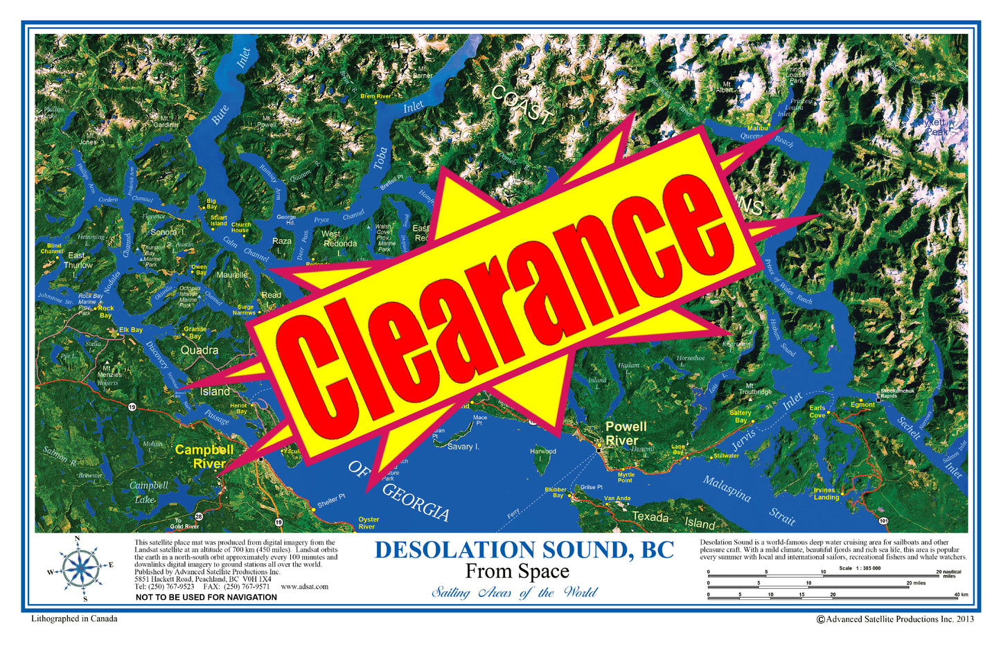 C18 Desolation Sound BC, wall map