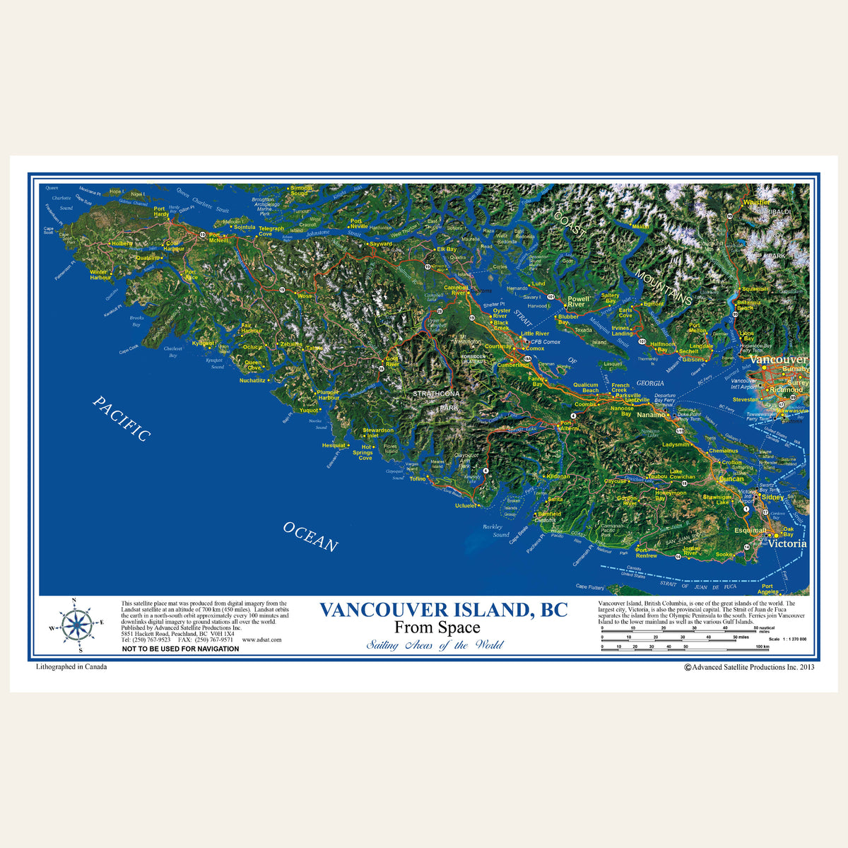C23 Vancouver Island BC, wall map
