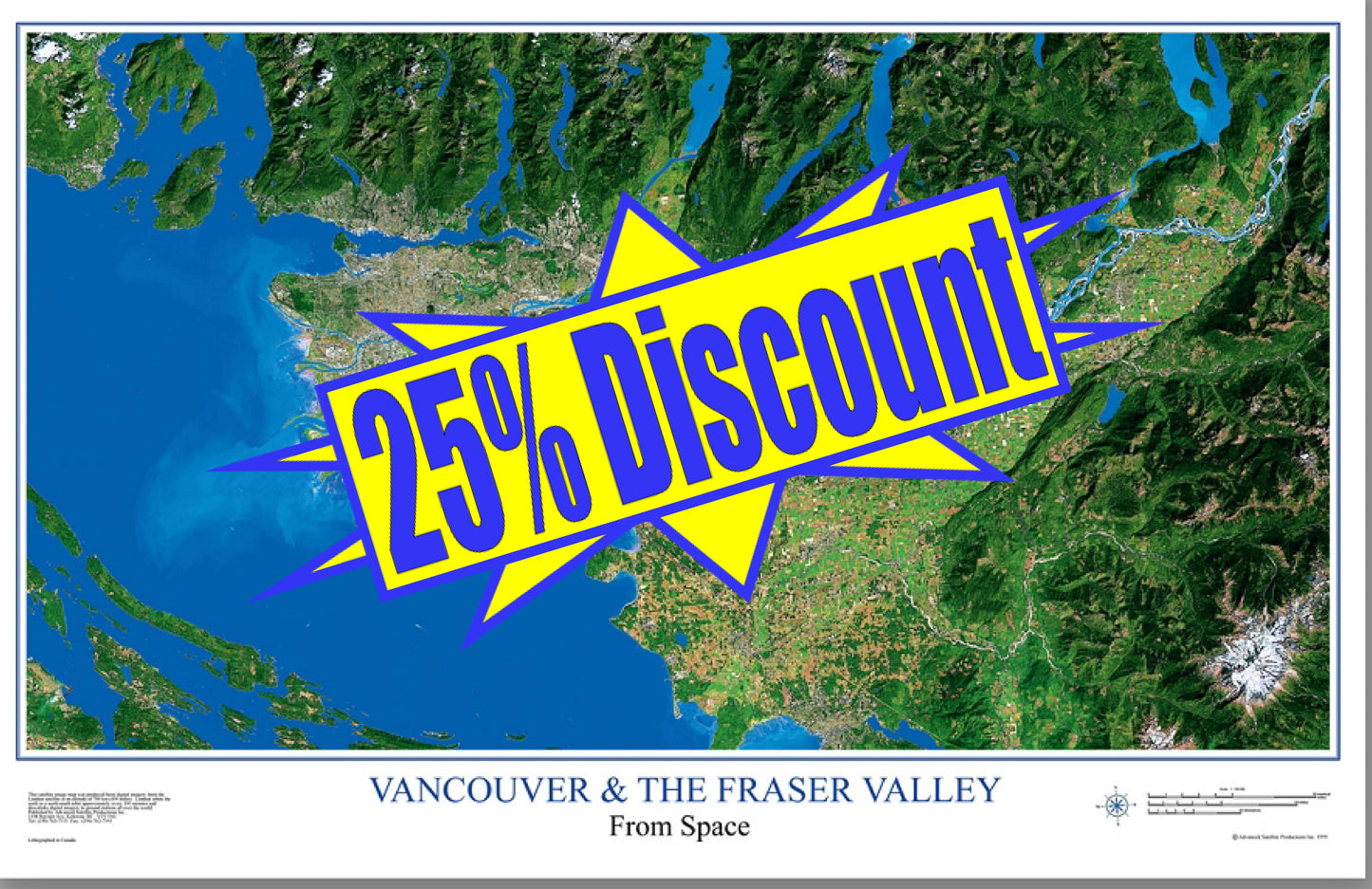 C29 Vancouver Fraser Valley BC, wall map