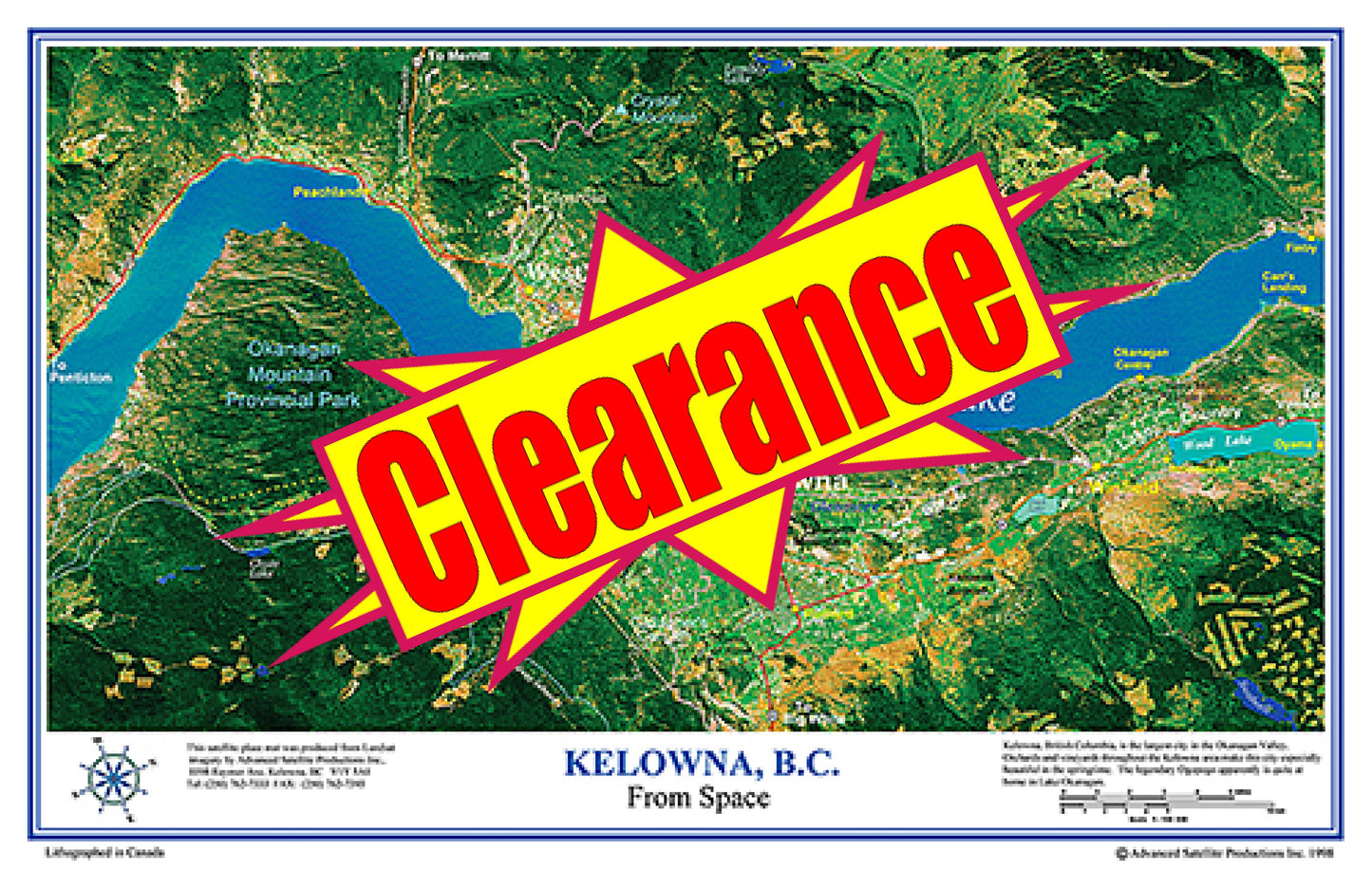 P3002 Kelowna BC Placemap, Laminated