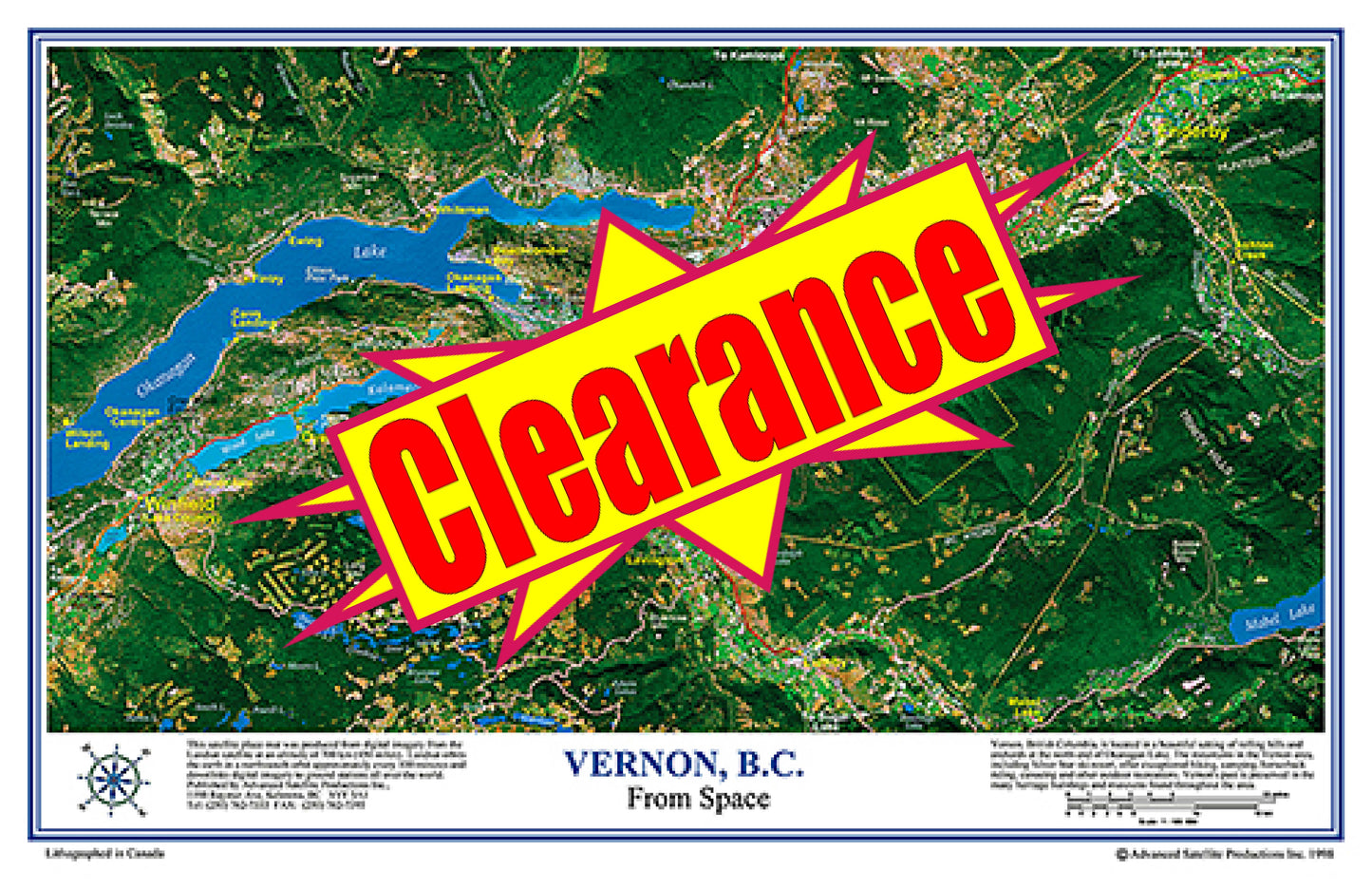 P3302 Vernon BC Placemap, Laminated