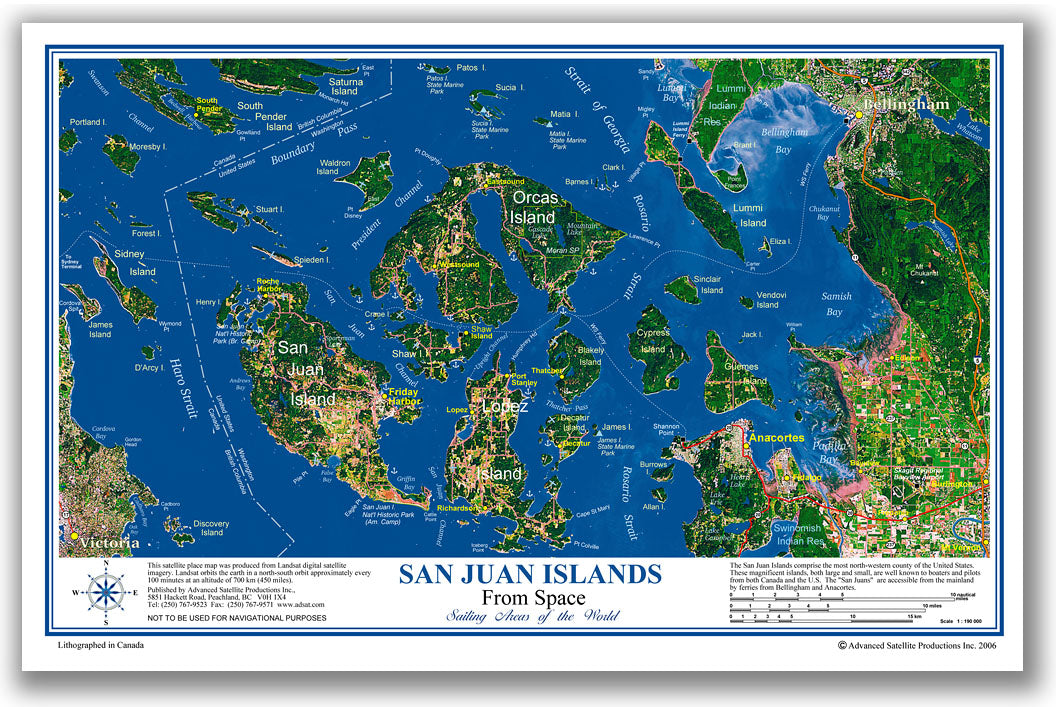 P3402 San Juan Islands Placemap, laminated