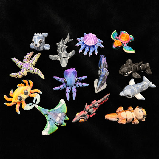 3D Printed mini animals group of 25