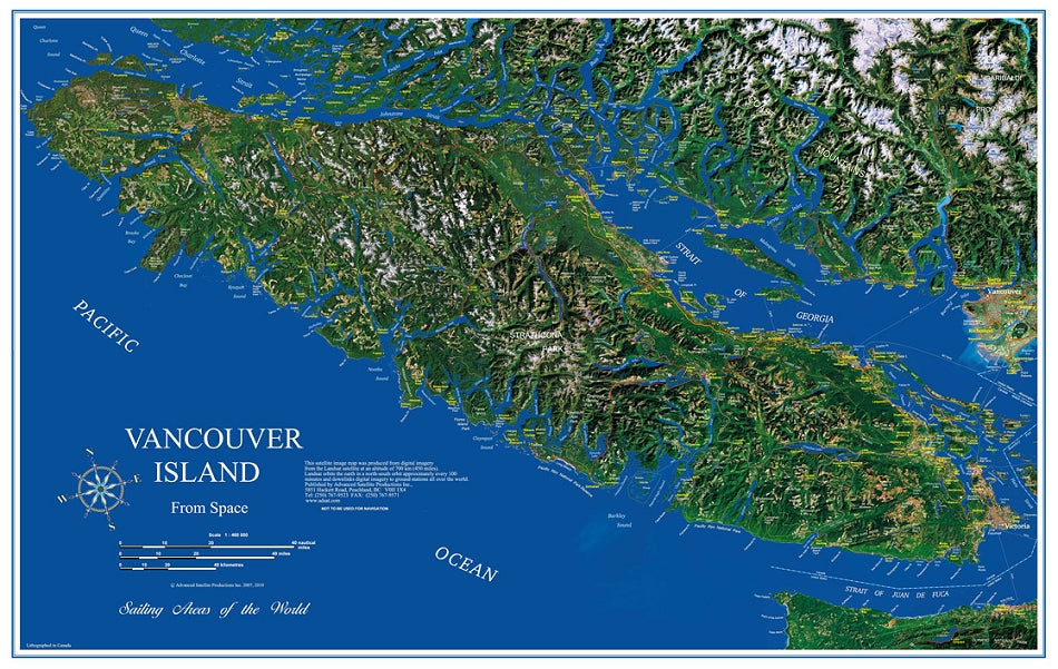 C2302 Vancouver Island wall map, laminated