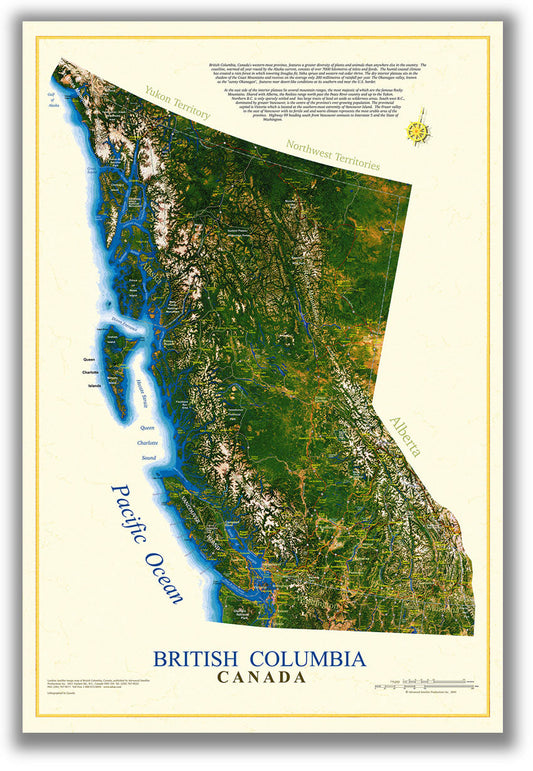 C2702 British Columbia poster map, laminated