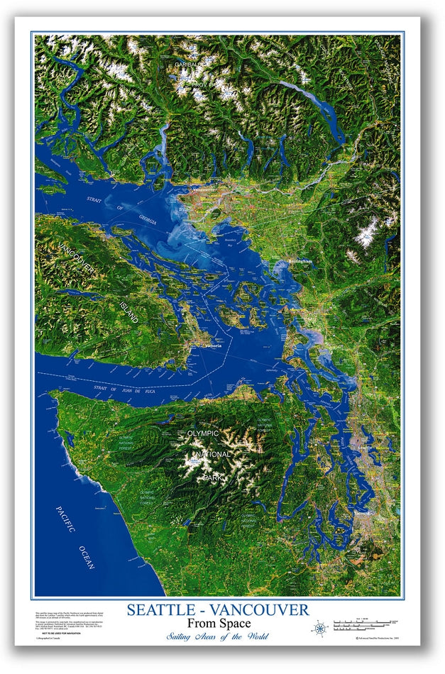 C28 Seattle, WA to Vancouver, BC, poster map