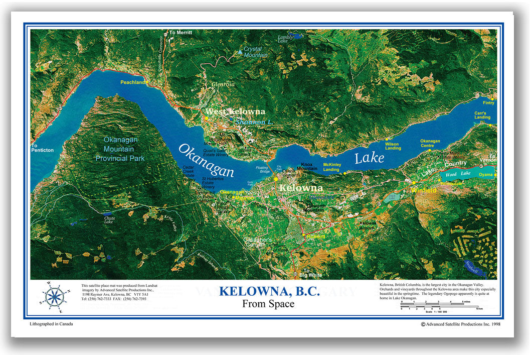 P3002 Kelowna Placemap, laminated