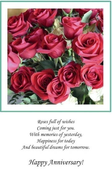 GZ829 /GC29 Roses full of wishes..Happy Anniversary!