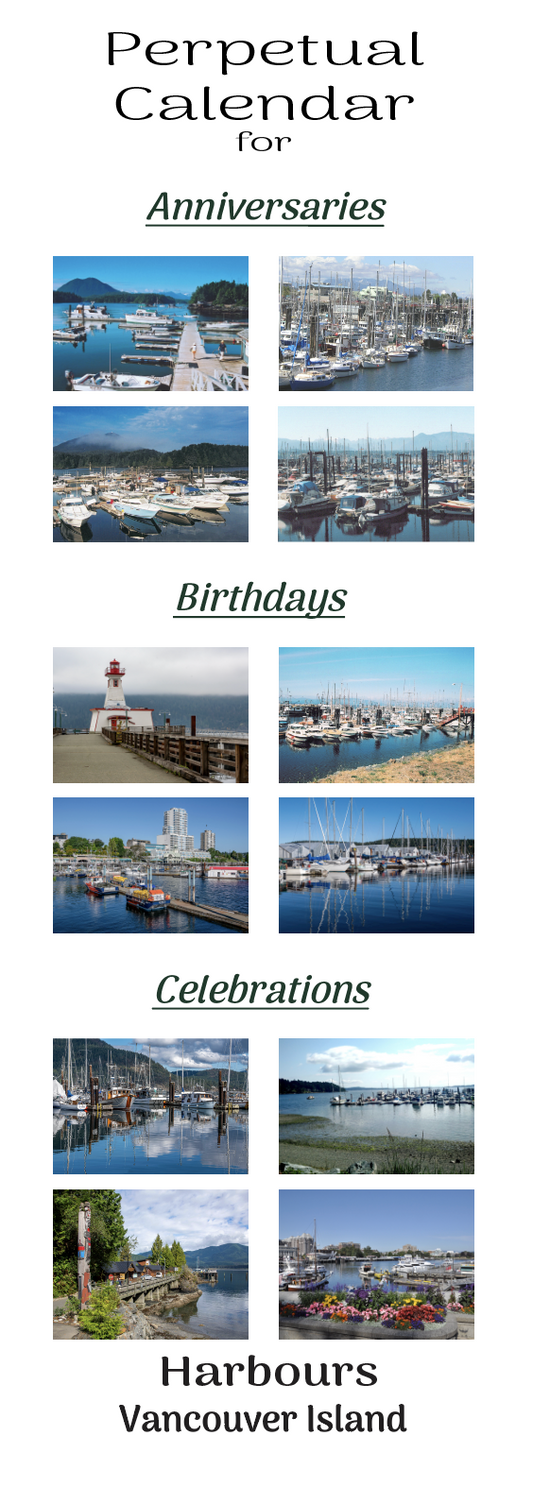 CZ003 Harbours of Vancouver Island Perpetual Calendar