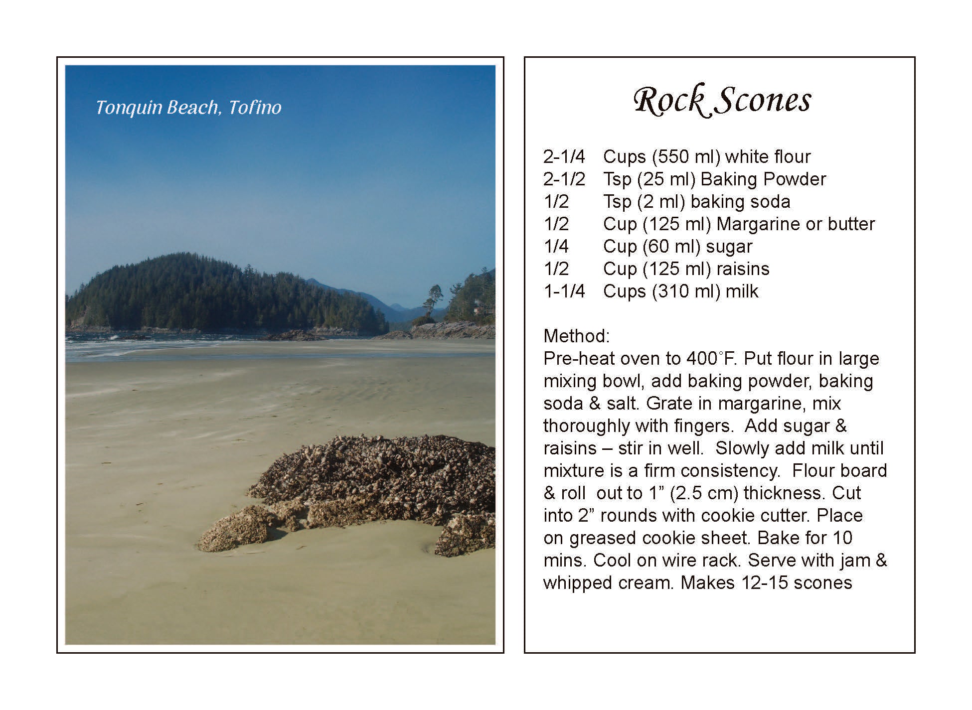 Scone Style Rocks PC705 /P229 Recipe Rock Scones – VanIsleBrands